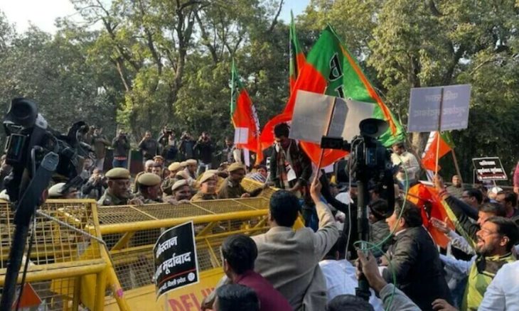bjp protest dehli
