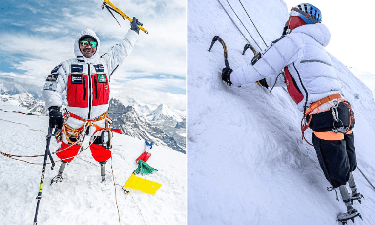 دونوں ٹانگوں سے معذور سابق فوجی نے کوہ ہمالیہ سر کرکے تاریخ رقم کر دی mount averest british hiker