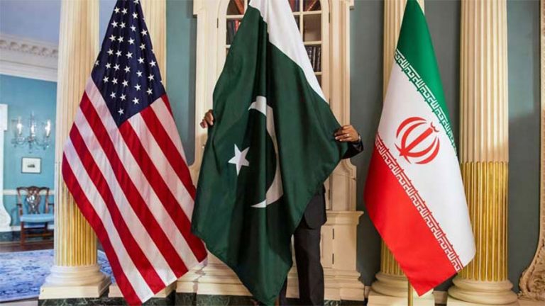 iran america pakistan flags